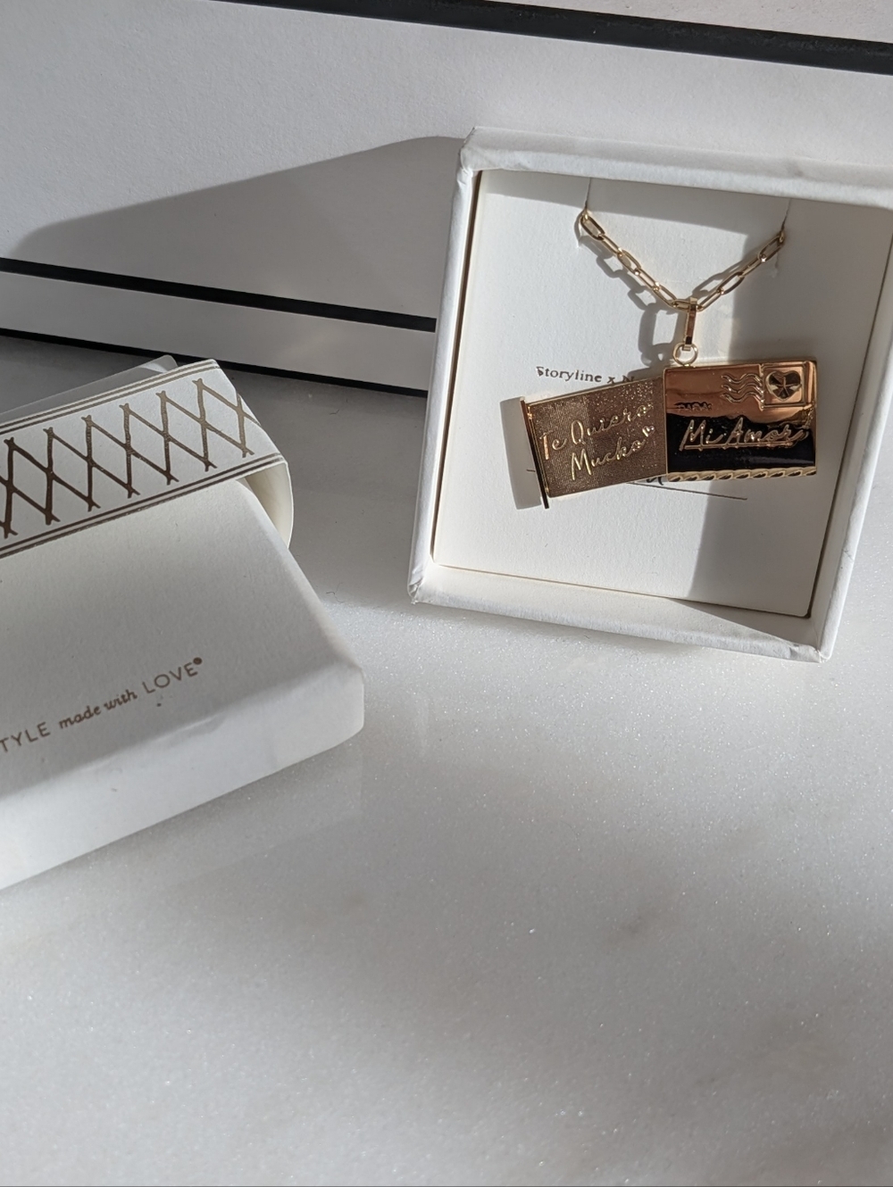 Noonday Collection Gold Tone Rectangle Bar Pendant Necklace